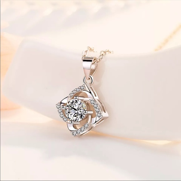 Sterling Silver Jewelry - 925 Sterling Silver Diamond Boho Fashion Elegant Necklace